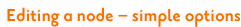 Editing a node - simple options