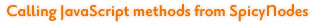 Calling JavaScript methods from SpicyNodes