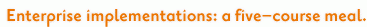 Enterprise implementations: a five-course meal.