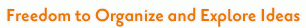 Freedom to Organize and Explore Ideas
